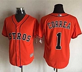 Houston Astros #1 Carlos Correa Orange Stitched Majestic Baseball Jersey,baseball caps,new era cap wholesale,wholesale hats
